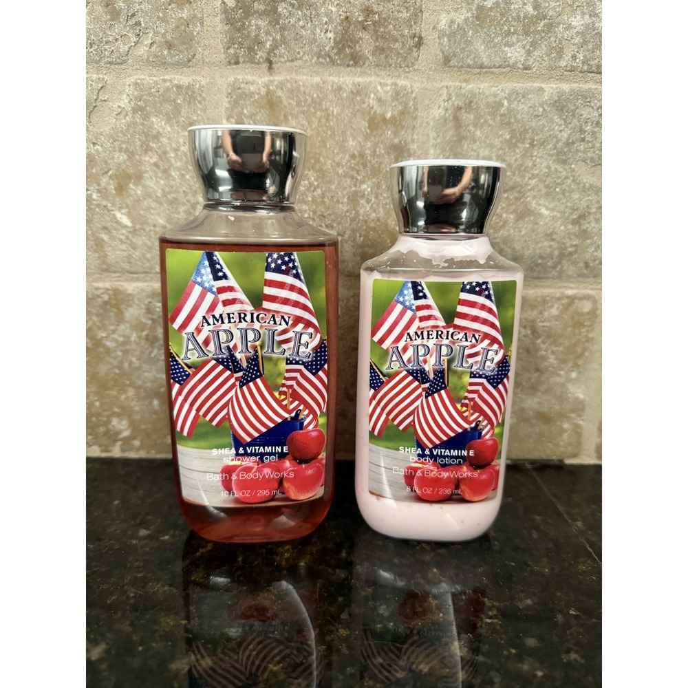 BATH & BODY WORKS AMERICAN APPLE Body Lotion & Shower Gel 2 Piece